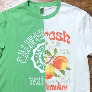 “California Fresh” Upcycled T-shirt Unisex M Cotton Blend